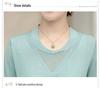 Stylish Ice Silk Knit Half-Sleeve T-shirt for Middle-Aged and Elderly Women