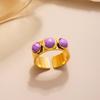 Europäischer und amerikanischer Titanstahlring mit Blumenöffnung, vergoldeter High-End-Zeigefingerring, farbenfroher, vielseitiger Ring, Schmuckgeschenk