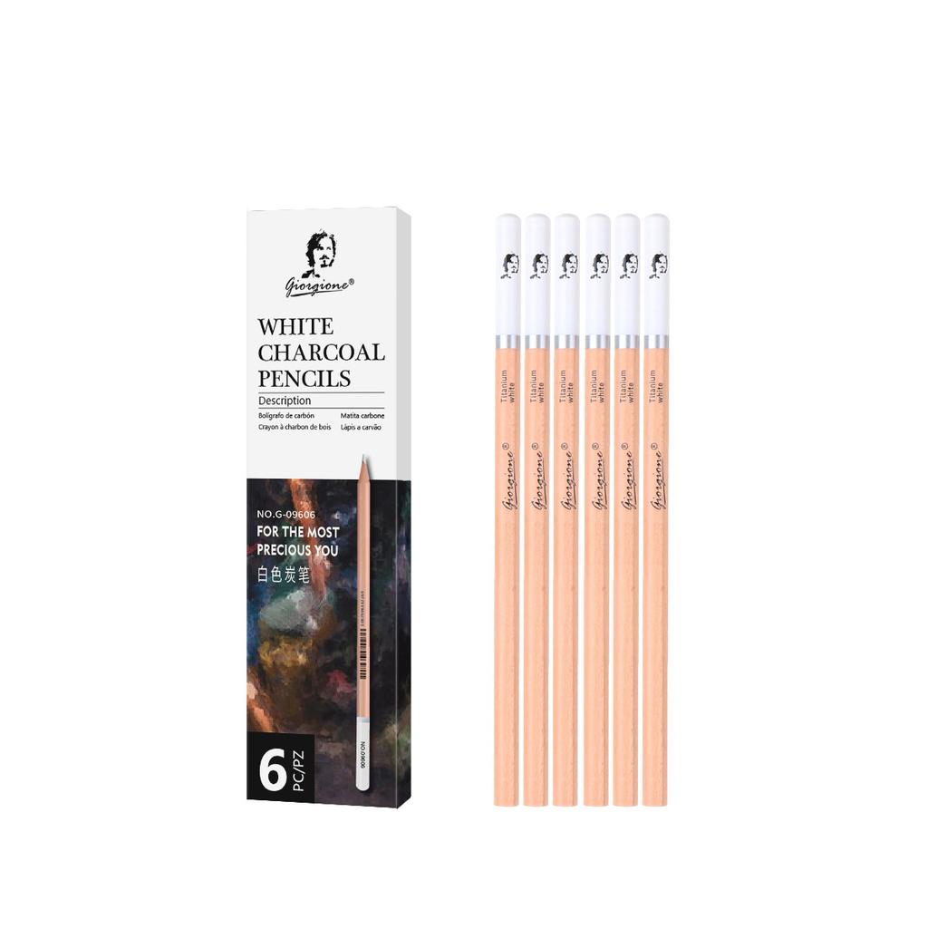 6 pcs/12pcs Set of Sketching Art Students Charcoal Pencils in log Matte Finish for Drawing, Sketching and Shading