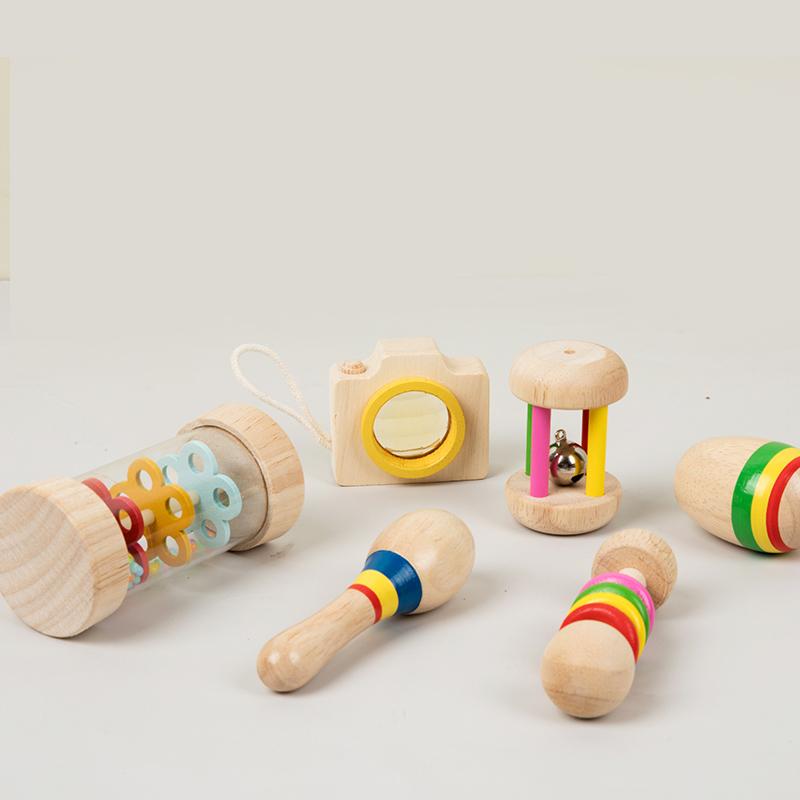 6pcs Early Educational Baby Rattle Games Sets Combination Musical Instrument Xylophone Baby Sensory Toys For Toddler Boys Girls
