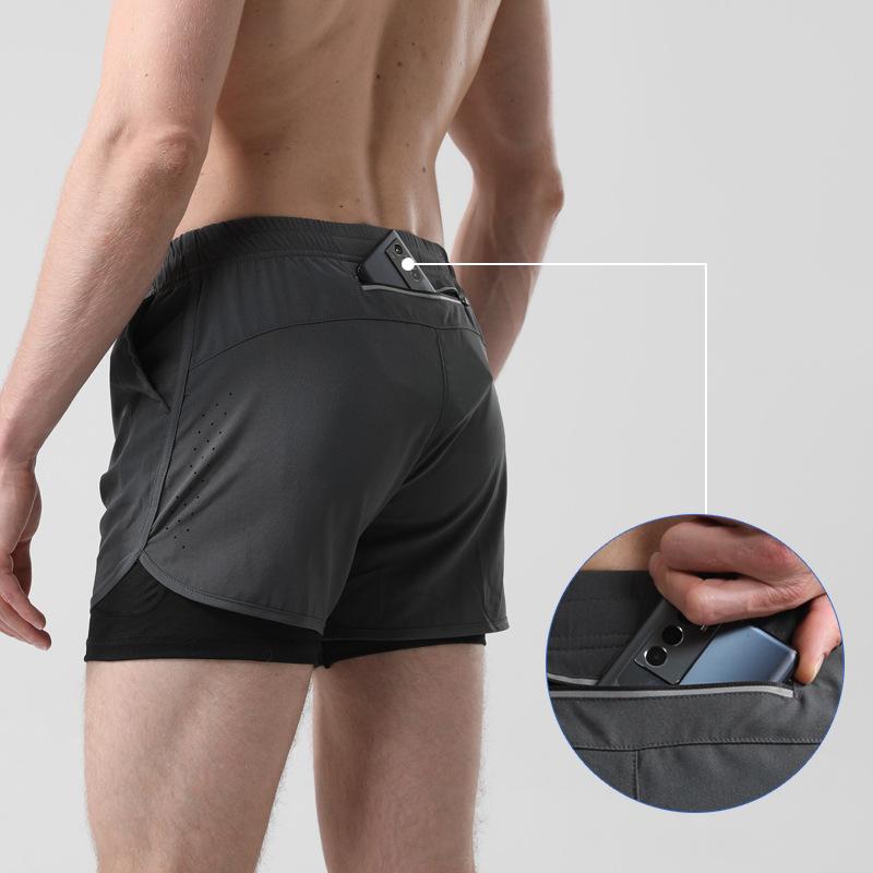 Men's Quick-Dry Double-Layer Running Shorts
