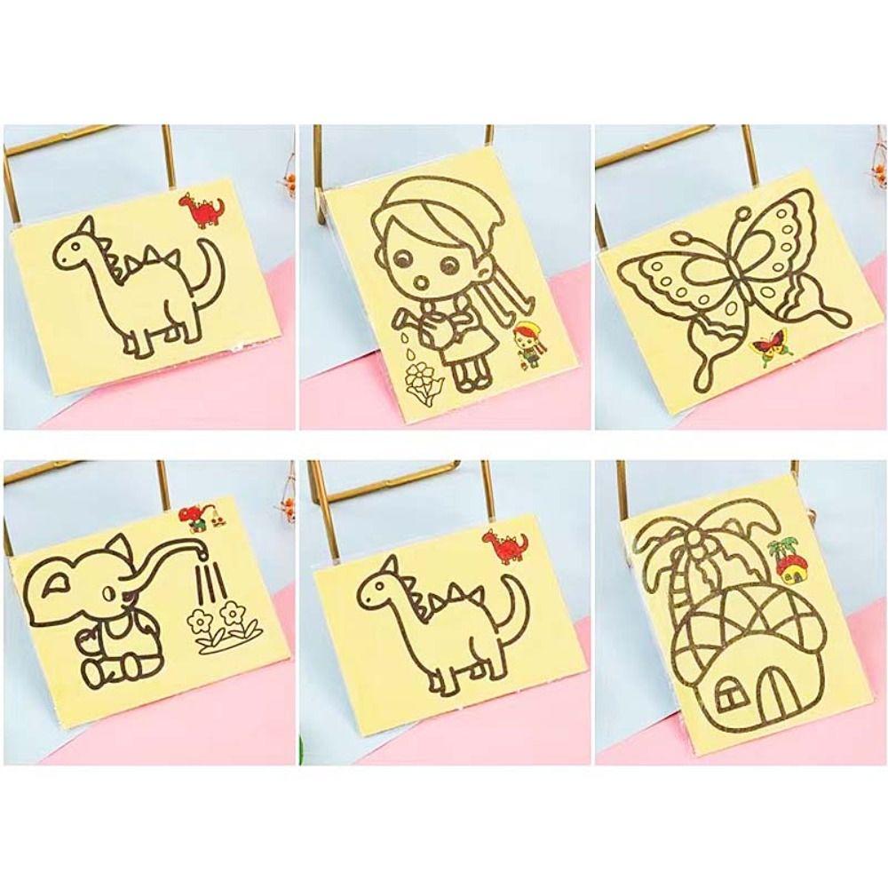 Brush Art Painting Sand Painting Set Paper Picture Drawing Coloring Toys  Children/Kids/Toddlers