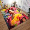 Colorful Portrait with Flowers suitable as a non-slip mat for the living room or bedroom sofa