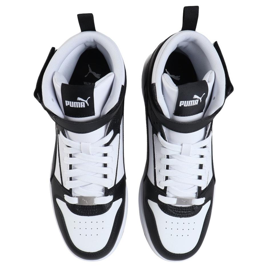 Puma Rebound Joy Comfortable Versatile Low-Top High-Top Sneakers Unisex Sneakers Black White 398429-02