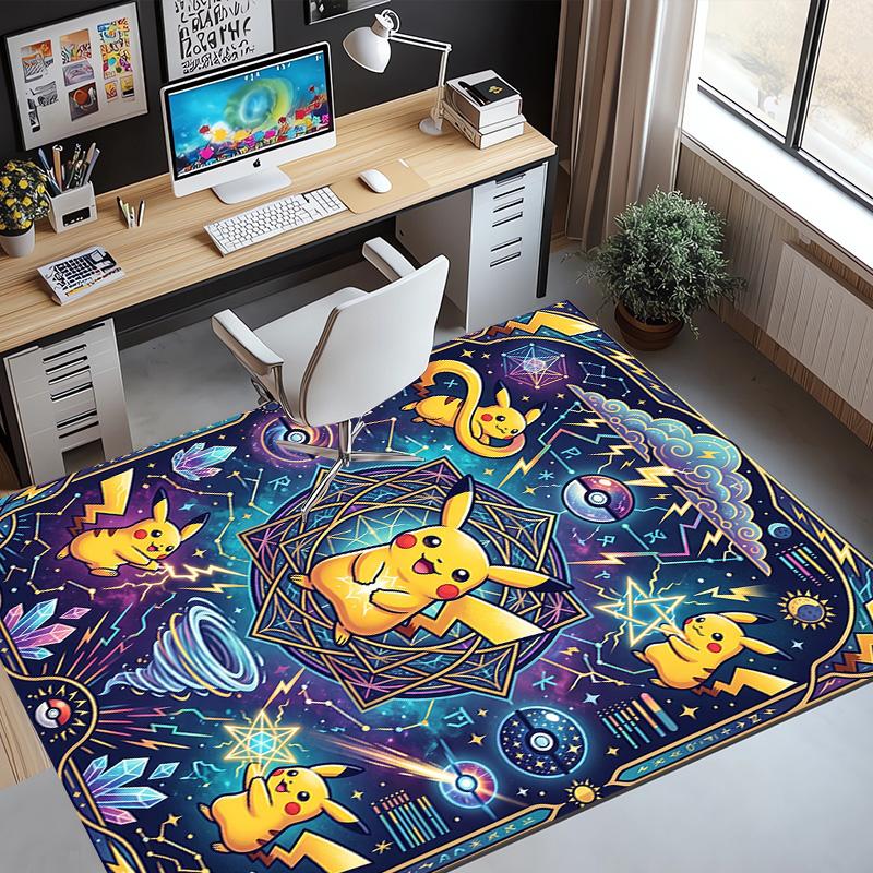 Pokemon Pattern Rug, Indoor/Outdoor Mat, for Picnic, Gameroom, Bedroom, Office, Living Room, Home Decor Carpet, Birthday Gift