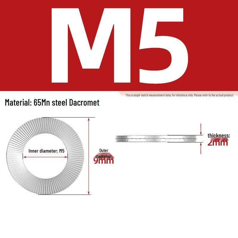 DIN25201 304 Stainless Steel Self-Locking Double Stack Washer, 65Mn Manganese Anti-Loosening, Double-Sided Tooth Layer.