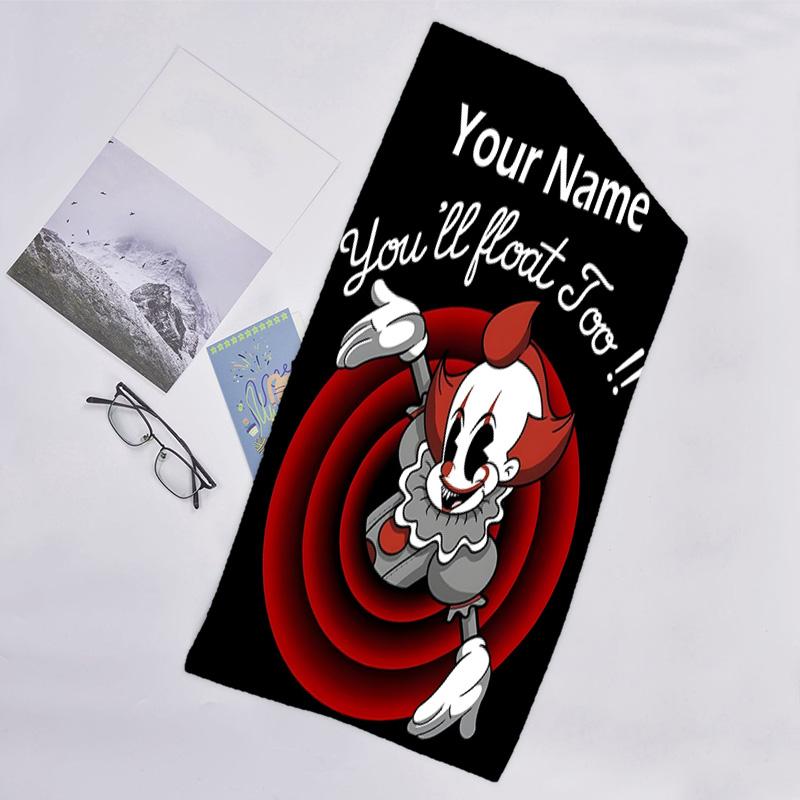 1pc Pennywise1 Beach Towel with Custom Name, Beach/Swimming/Bath/Picnic/Camping Towel, Suitable for Seaside Beaches