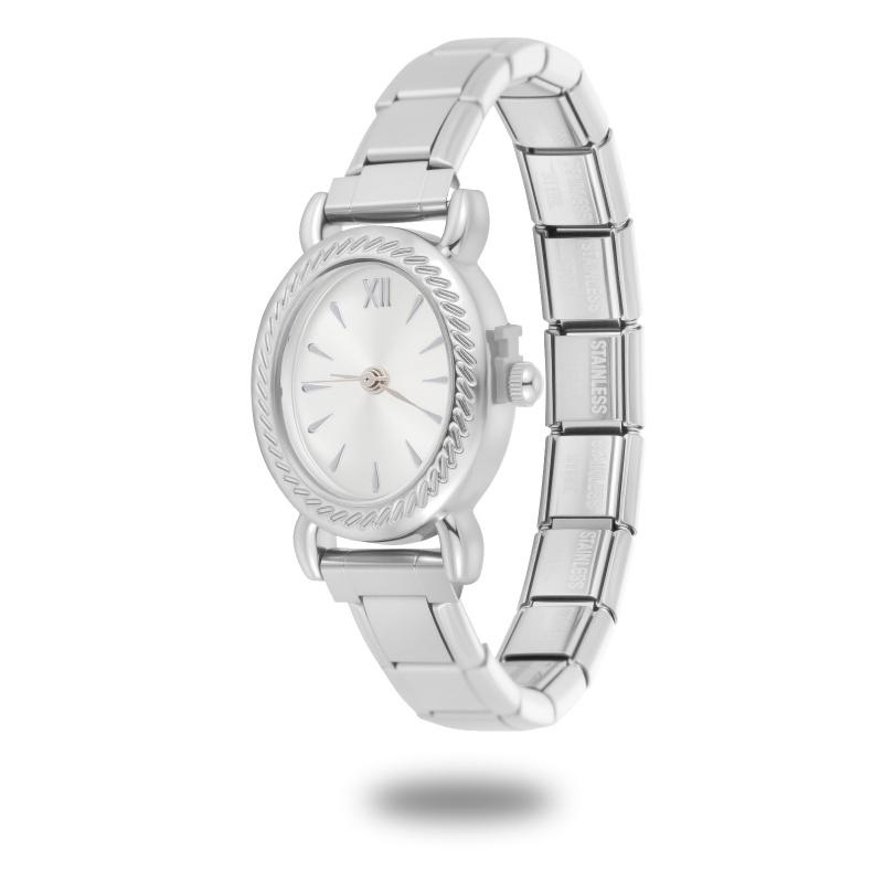 Wholesale Vintage Men Women's High Quality Stainless Steel Oval Watch Head Bracelet Fit 9MM DIY Charm Fashion Bangle Jewelry