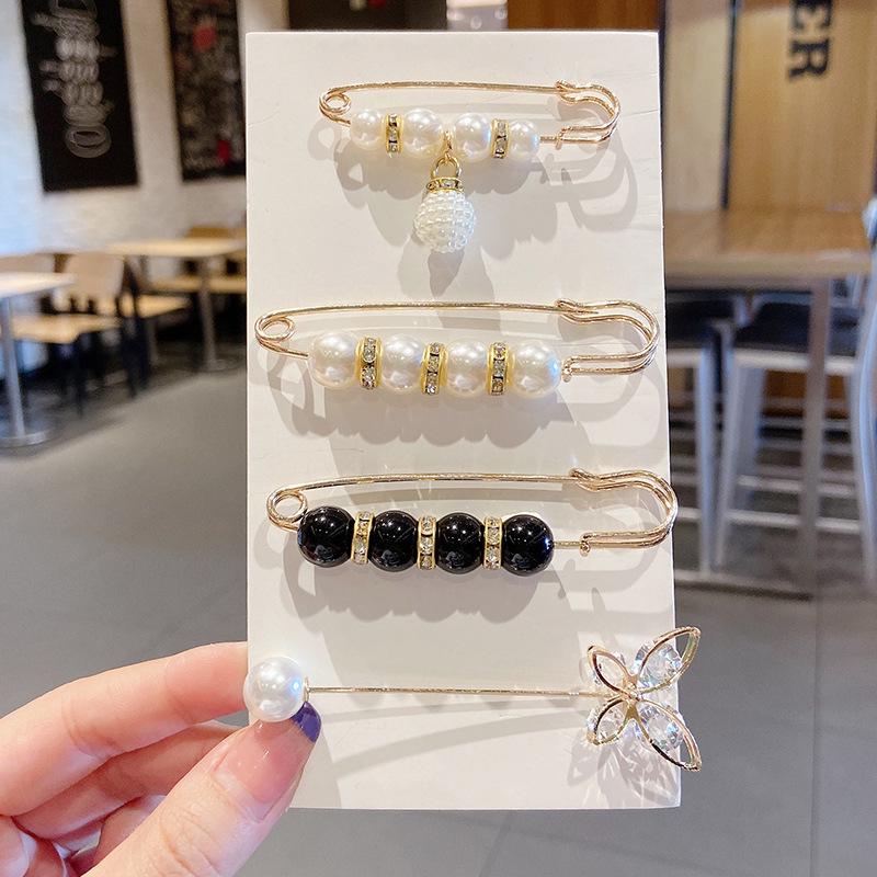 Women's Invisible Pearl Brooch: Anti-Exposure Collar Pin for Shirts and Corsages.