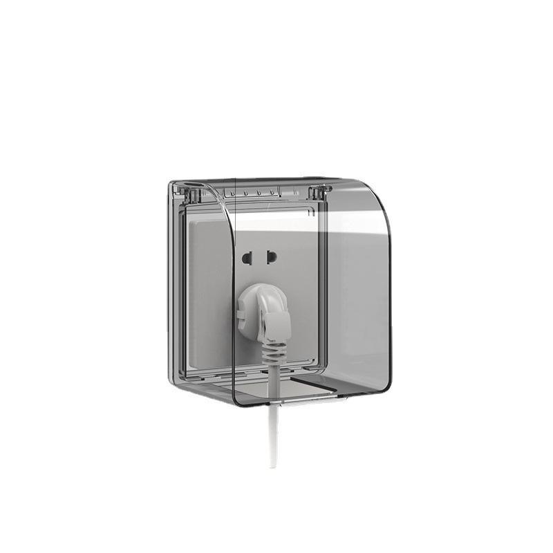 86 Type Waterproof Bathroom Switch and Socket Cover: Transparent Surface-Mounted Splash-Proof Box