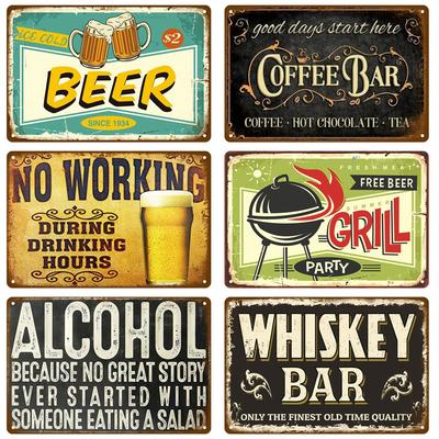 Bier Vintage Metallschild Whiskey Blechschild Poster Platte Heim Wanddeko Für Pubs Bars Cafés Clubs Retro Plakette Malerei Man Cave