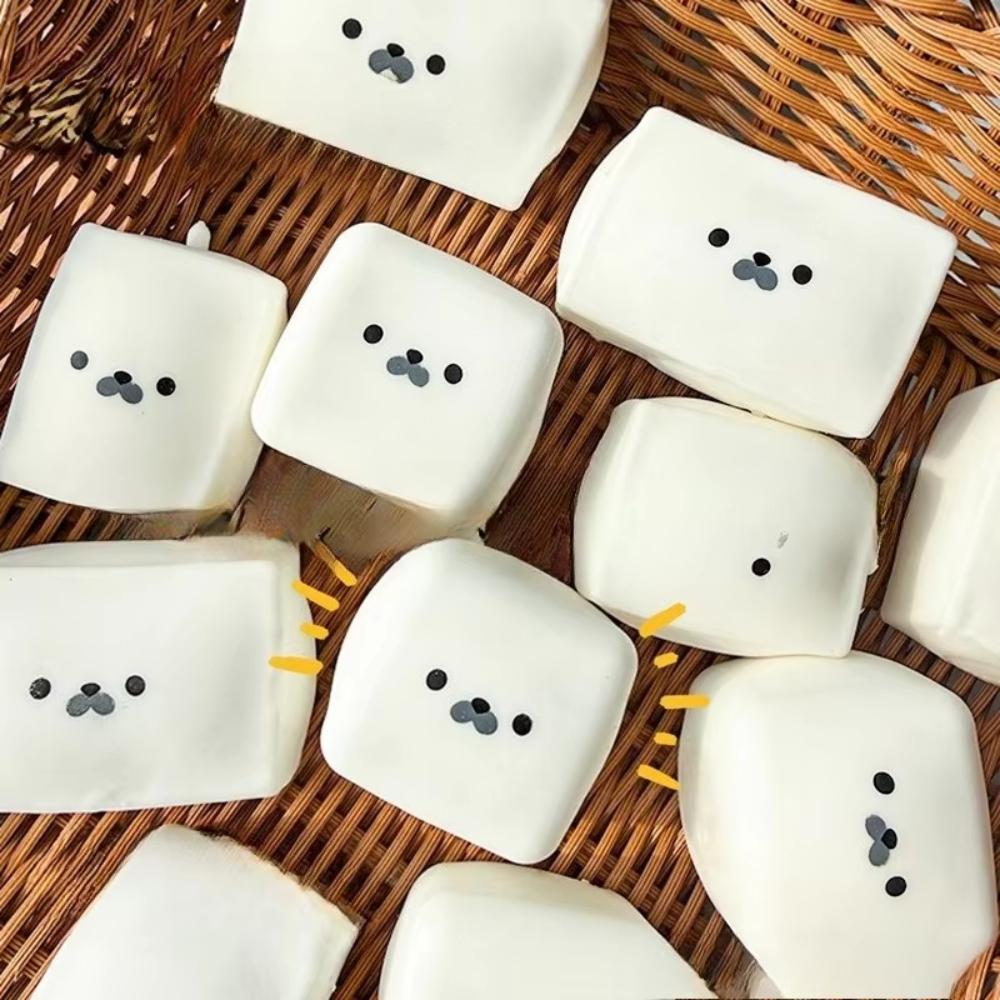 Kawaii Milk Cube Seal Squishy Toy, Slow Rising Scented Stress Relief Fidget for Kids & Adults