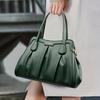 Women's Handbag Textured Leather Handbag  Structured Pleated Tote with Dual Top Handles for Women