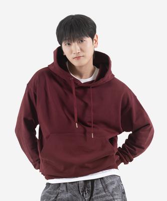 390G Heavy Cotton Simple Oversized Sweat Hoodie (Burgundy)
