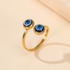 Edelstahl Böser Blick Verstellbare Ringe Bohemian Ethnischer Emaille Blauer Blick Fingerring für Damen Türkei Schmuck Geschenk