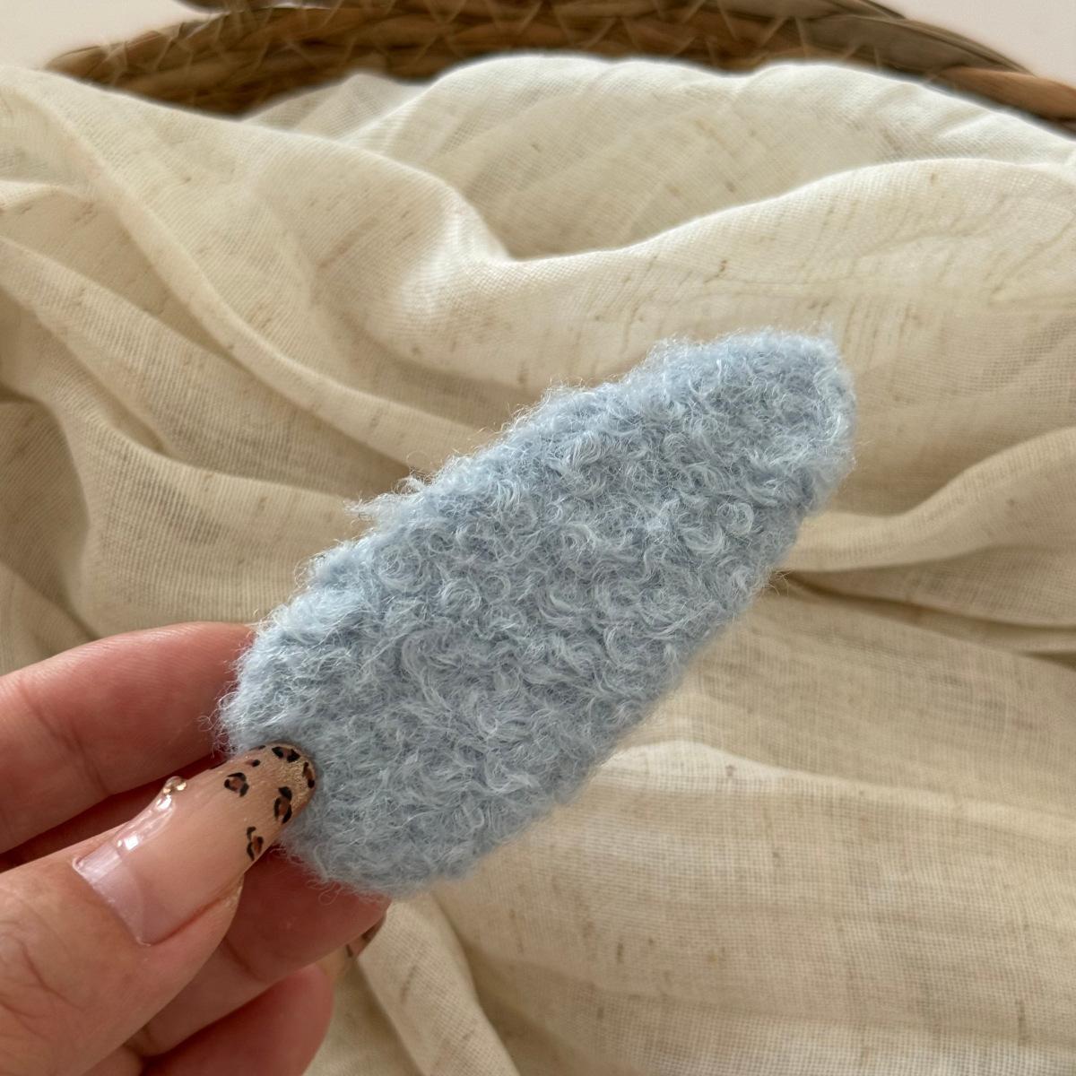 Боковая сторона плюшевой заколки для волос Цветная заколка-зажим из овчины Милая детская осенне-зимняя заколка с челкой и Заколка для волос «Пока-пока»