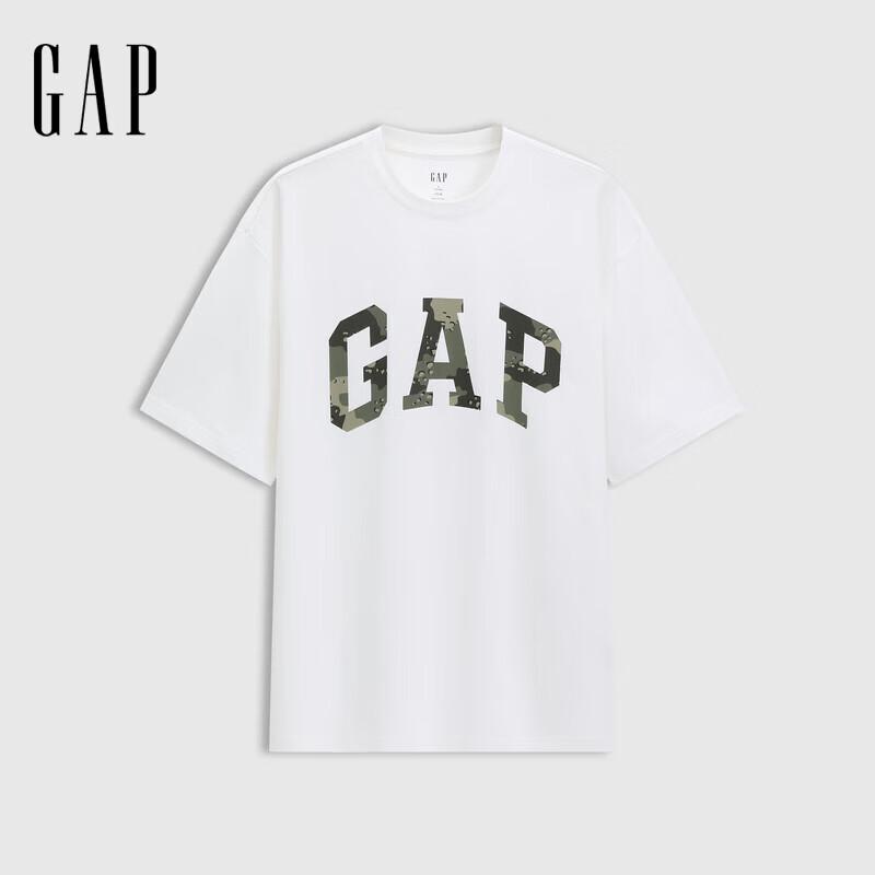 GAP Unisex 2025 Summer Cotton Logo Print Round Neck Short Sleeve T-Shirt