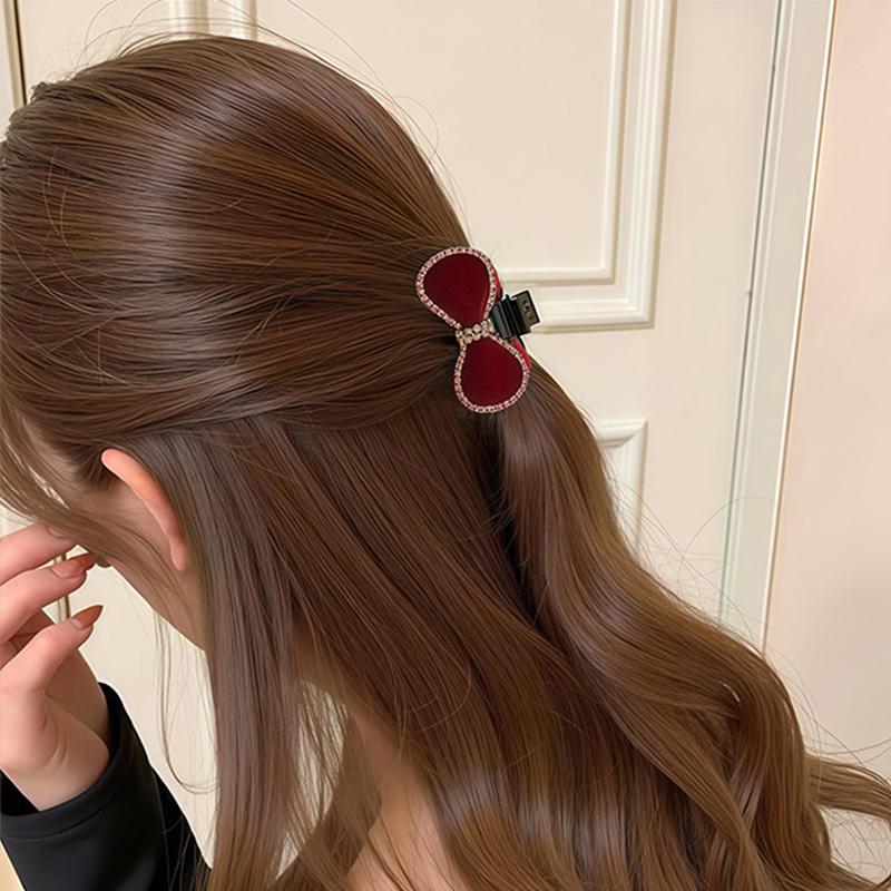 1/2Pcs Velvet Bow Small Hair Claw Sweet Princess Head Hair Clip Clamp Women Girls Forehead Bangs Side Clip Hairpin Shark Clip