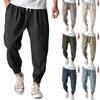 Pánské ležérní volné a pohodlné kalhoty pro volný čas Bavlna, Lněné Knoflíky Kalhoty