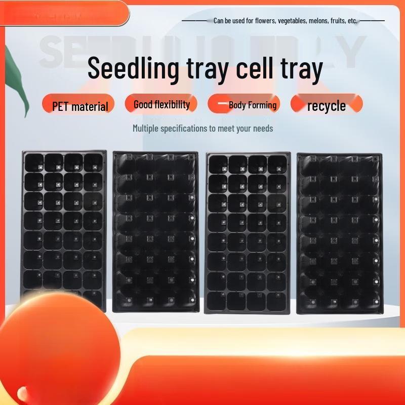 Thickened 50-Cell Plastic Seedling Trays, 100-Pack