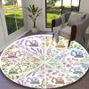 1pc Digital Printed Chair Rug for Home Office Use, Blue Balance Excavator Carpet Appropriate for All Seasons, Soft Round Carpet