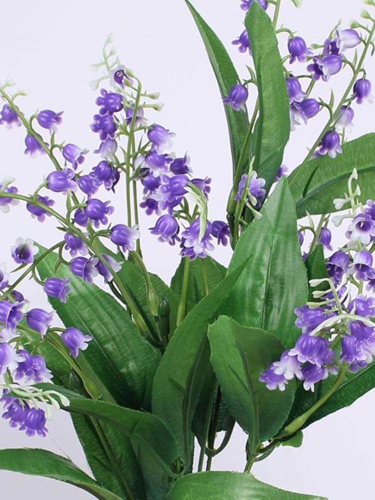 2 Pcs Artificial Plants Campanula Flowers Fake Plants Plastic Flower Artificial Grass for Home Garden Outdoor Desktop Decoration