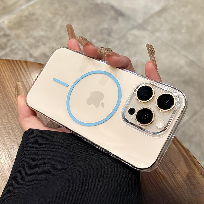 

Тонкое кольцо Магнитное притяжение Подходит для чехла мобильного телефона iPhone 16 Apple 14 Высокопрозрачный Жесткий корпус 15 Ударопрочный 12 Ледниковый Защитный чехол iPhone 16promax