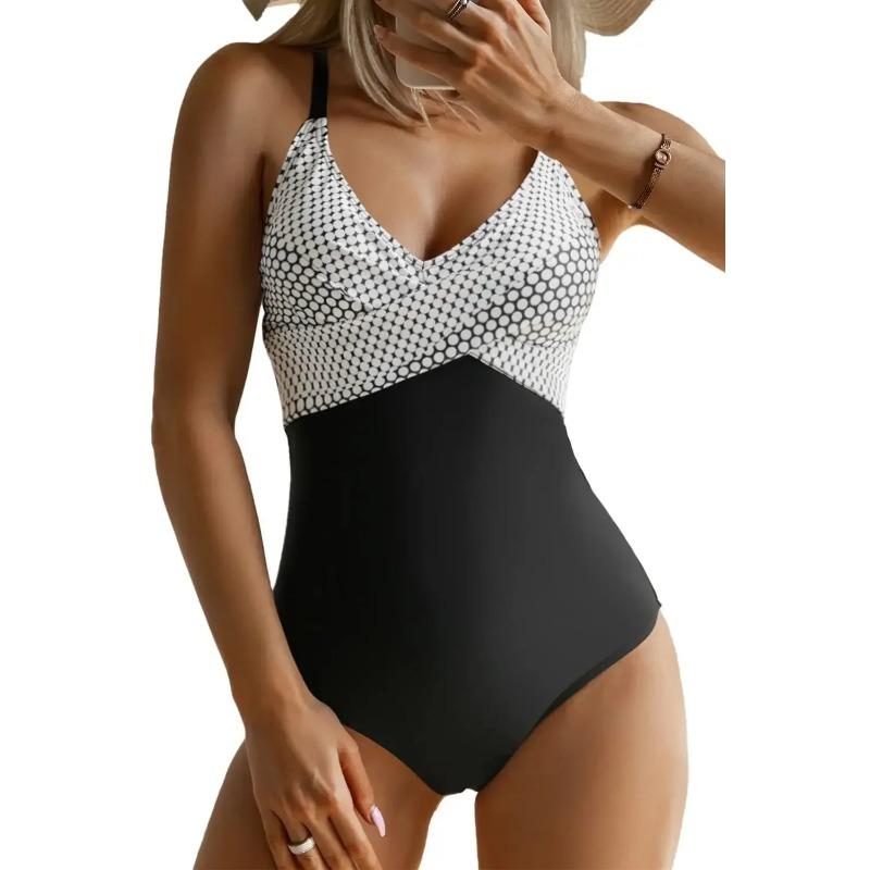 2025 Swimming Suit for Women One Piece Swimsuit Plus Size Swimwear Sexy Deep V-neck Bodysuit Bikini Thong Monokini Bathing Suit