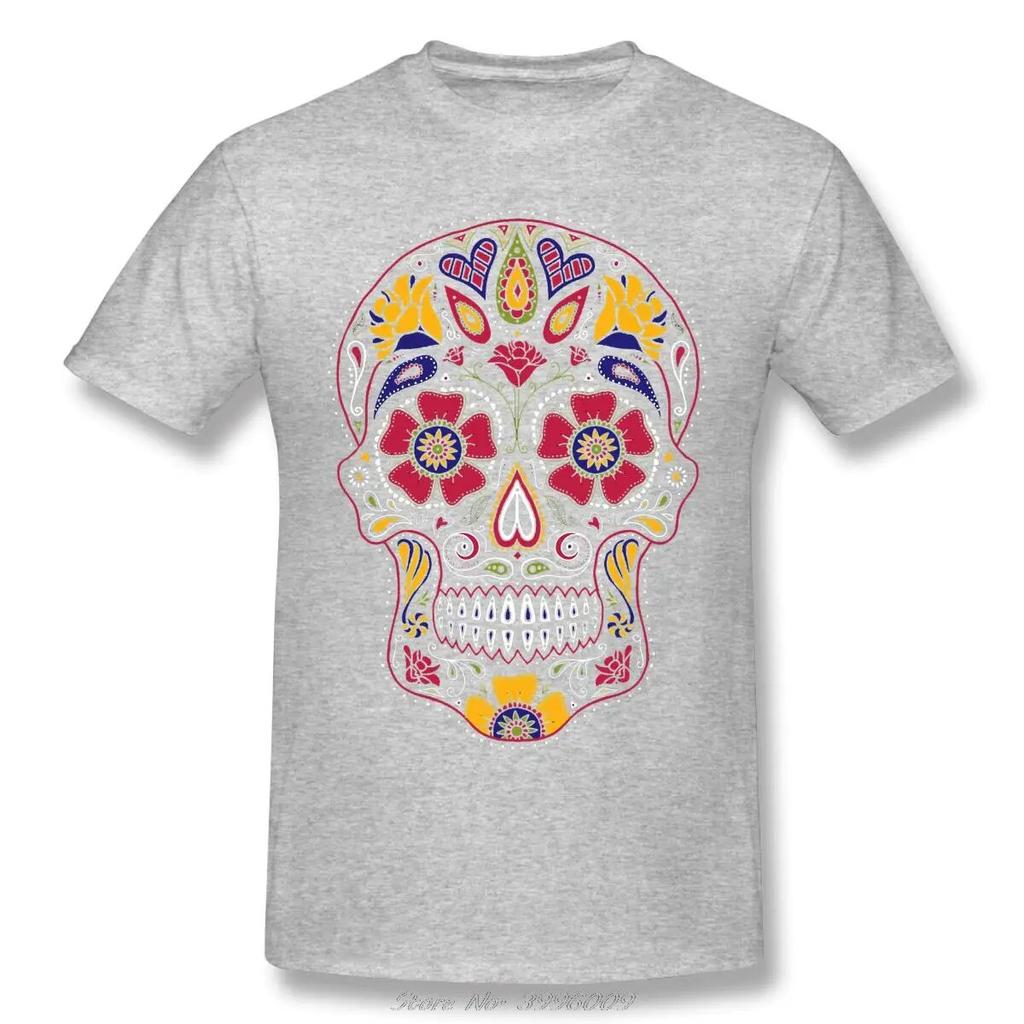 Day Of The Dead Sugar SkullAnime Clothes Design Halloween Trick-or-treating Cotton Unisex T-Shirt