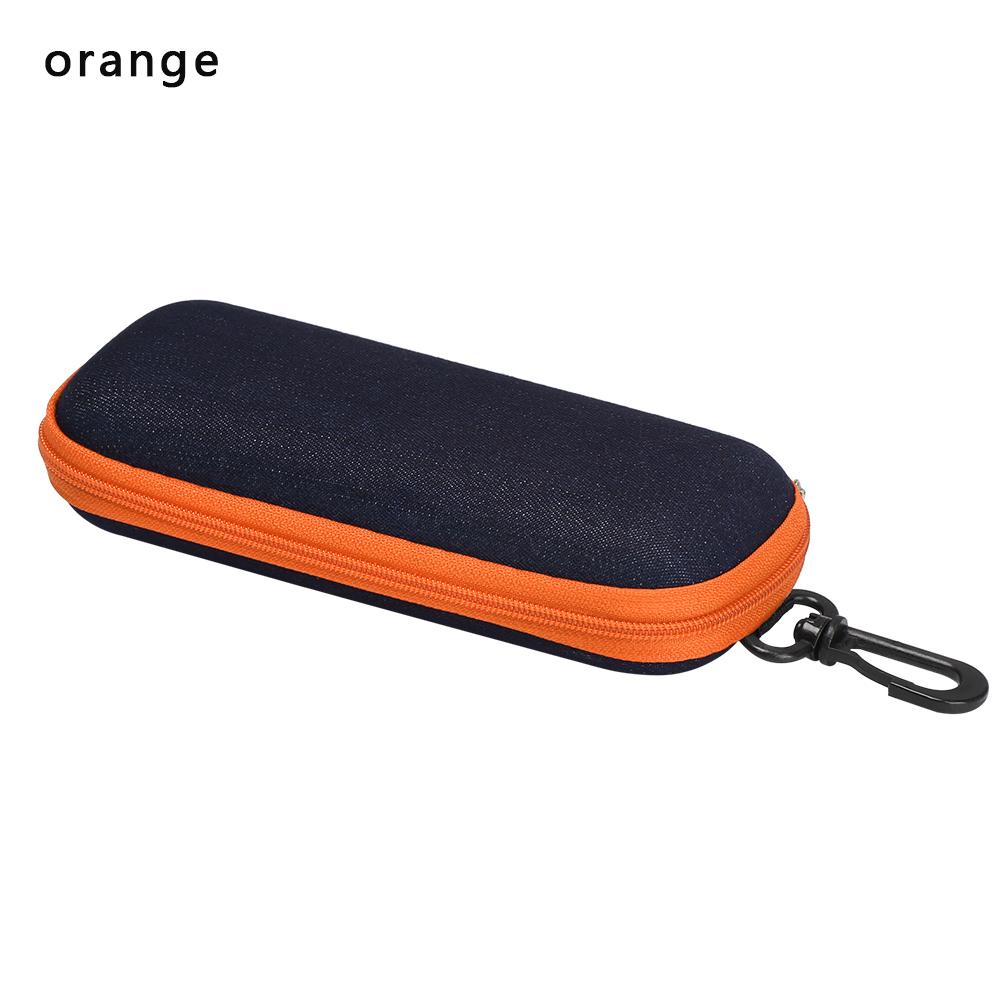 1Pc Fashion Portable Glasses Box Denim Fabric With Zipper Sunglasses Reading Glasses Protection Case Crush Resistance Container