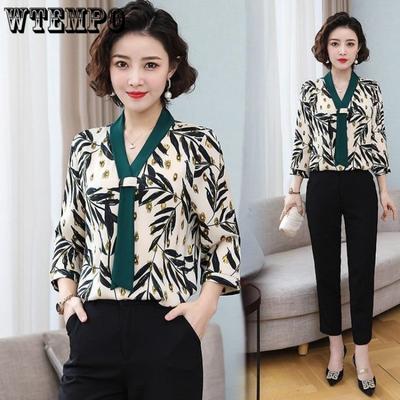 Premium Chiffon Shirt Damen Mutter mittleren Alters und ältere Mütter Sommer Temperament Bottom Shirt Top Shirt