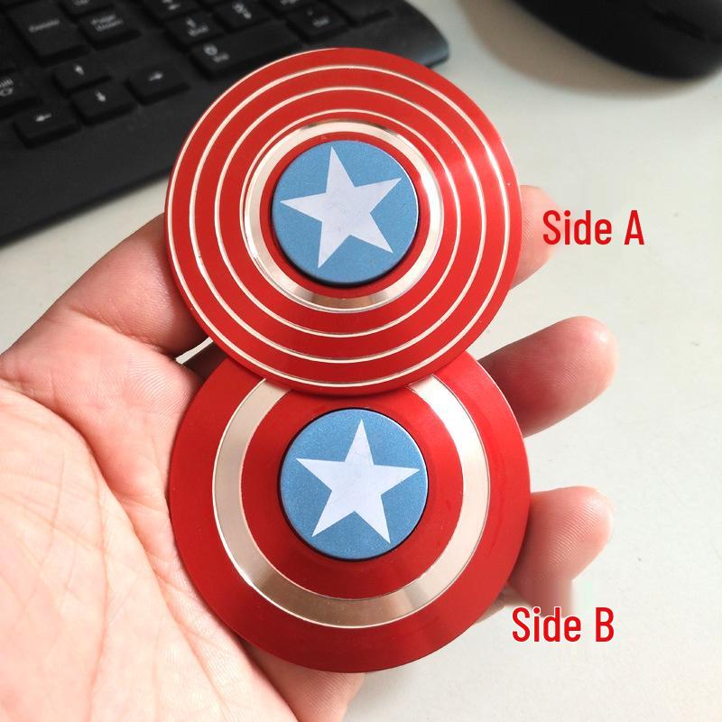 Colorful Zinc Alloy Fidget Spinner: Black Tech Stress-Relief Toy for Students and Kids.