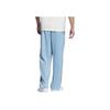 Adidas Originals Solid Color Trefoil Logo Print Straight Leg Sports Pants Unisex bottoms Light-Blue IK9154