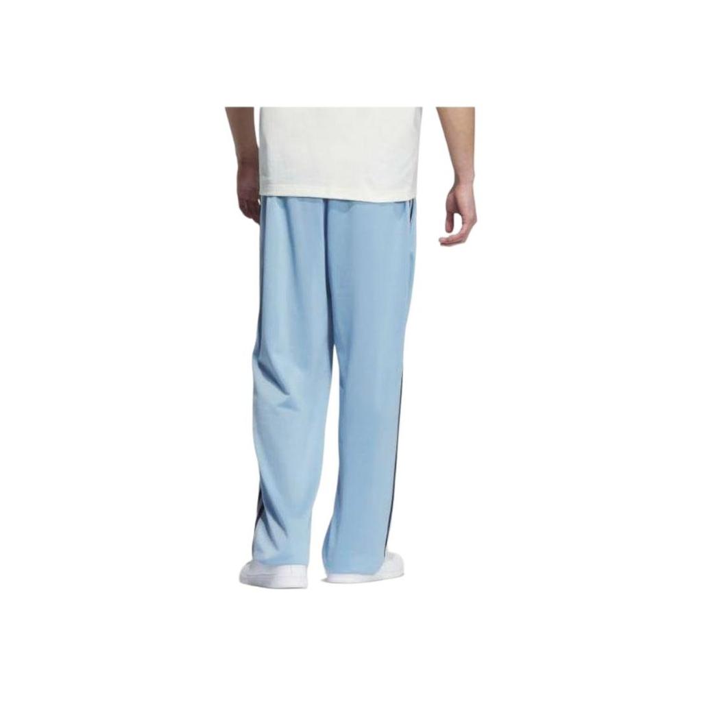 Adidas Originals Solid Color Trefoil Logo Print Straight Leg Sports Pants Unisex bottoms Light-Blue IK9154