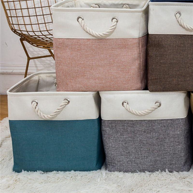 Collapsible Linen Storage Basket With Liner For Organization In Bedroom Or Living Room Basket Storage