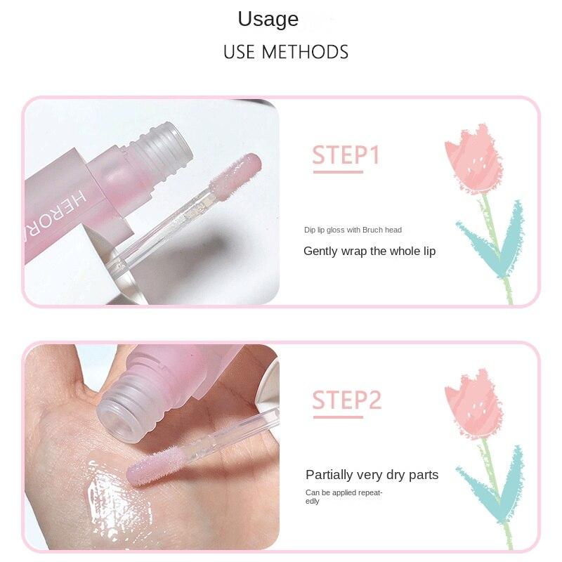 HENNES ORANGE~Flytende Lys Klar Vann Frys Sensation Lip Gloss Fuktighetsgivende Hydrating Lip Moisturizer Lightening Lip Lines Kvinnelig leppestift