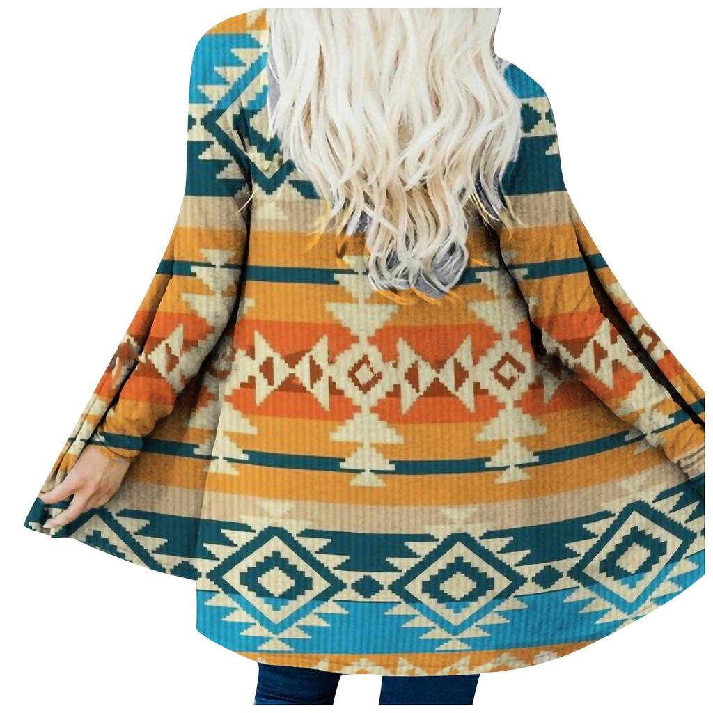 Winter Fashion Women's Tribe Folk-Custom Printing Casual Long-sleeved Cardigan