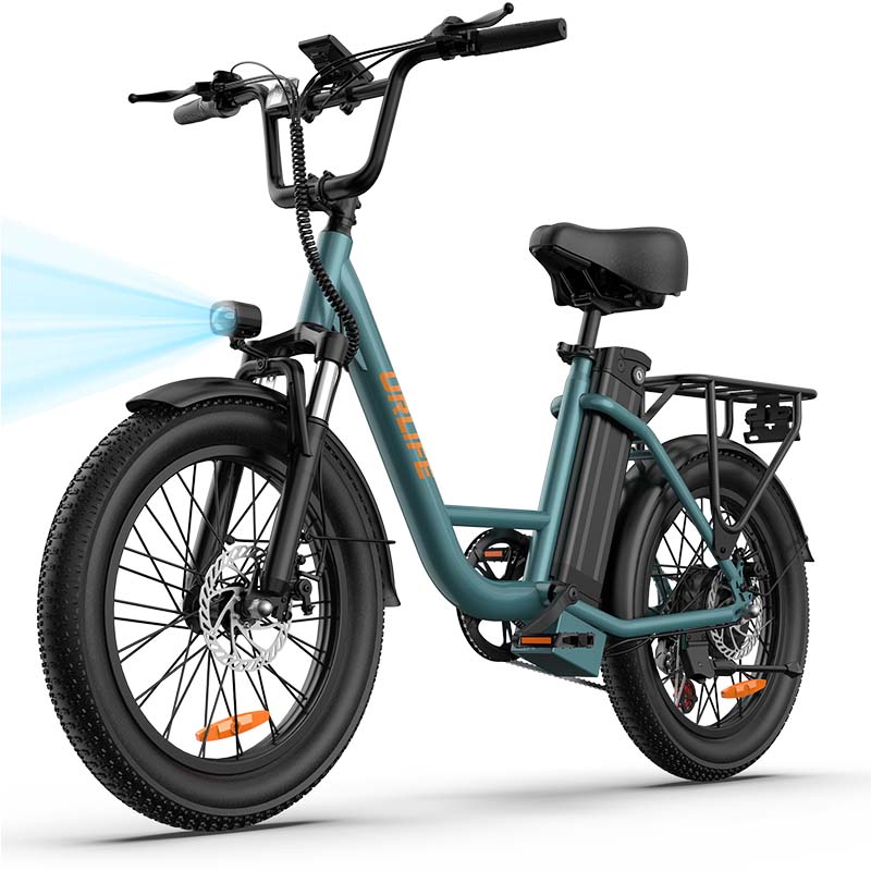 URLIFE E20 Multi Terrain Electric Bike With TowSeat 48V13Ah Battery 500W Motor Electric Bicycle 20 Inch City Fat Tire Outdoor Riding E-bike