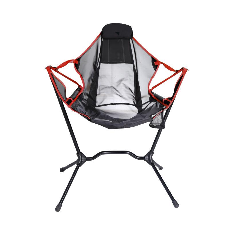 Outdoor Rocking Chair Camping Folding Adjustable Balancin Chair Garden Leisure Swing Beach Chair BBQ Portable Picnic Footstool