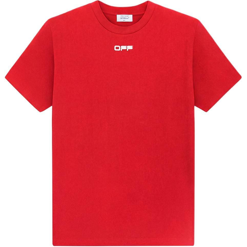 Off-White SS20 Airport Tape Print T-Shirt 'Red' Men's OMAA038S201850032088