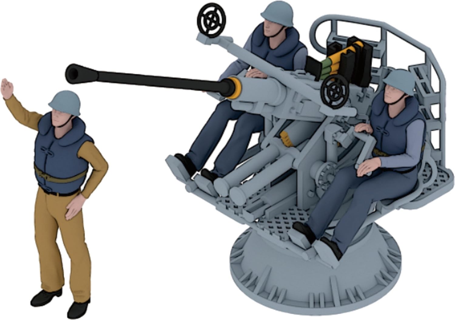 

Triumph Model 1/200 WWII US Navy Bofors 40mm Cannon Late Model with Crew (4 Cannons/32 Figures) Plastic Model Parts TRFP20016 (Ships)