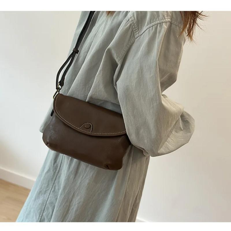 Johnature Summer Mobile Phone Bag Genuine Leather Retro Small Bag Versatile Women's Shoulder Crossbody Bags