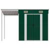 Tuinhuisje met lessenaarsdak Groen 277 x 107 x 181 cm Staal