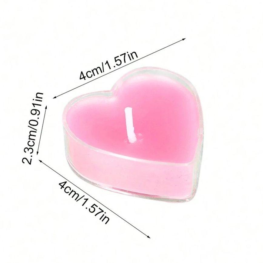 9/18Pcs Heart Shaped Candles Aromatherapy Candle For Valentines' Day Confession Birthday Wedding Gift Home Party Table Decor