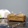 Gold Metal Platter Eid Mubarak Snacks Tray Ramadans Dessert Serving Dish Middle Eastern Festival Desktop Decoration