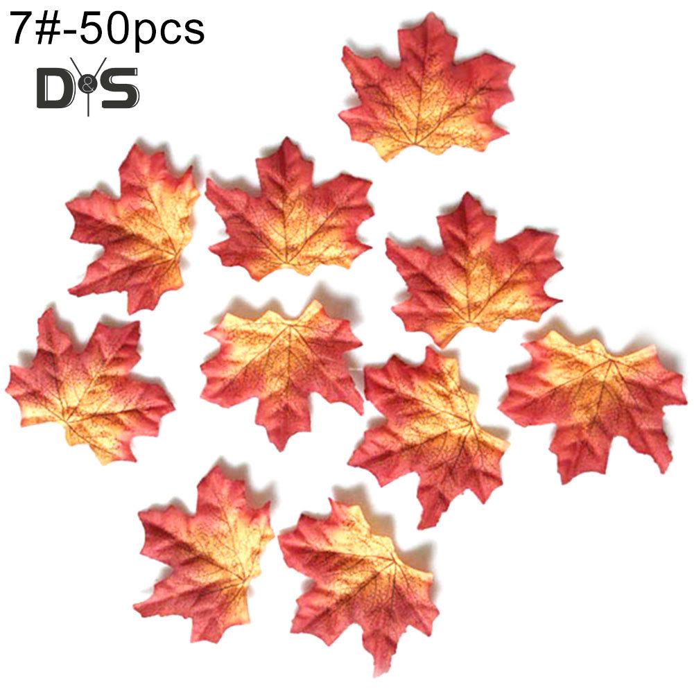 KPOP 50 Stück künstliche Herbst-Ahornblätter, Hochzeit, Party, Scrapbooking, Dekor, Foto-Requisite