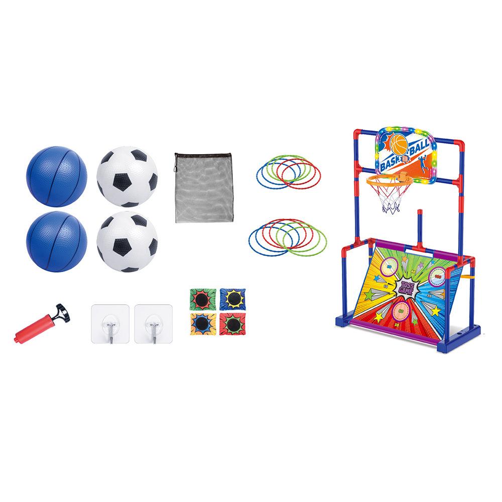 4 in 1 leuchtender mobiler Basketball-Fußballständer, Kinderballsport-Spielzeuganzug