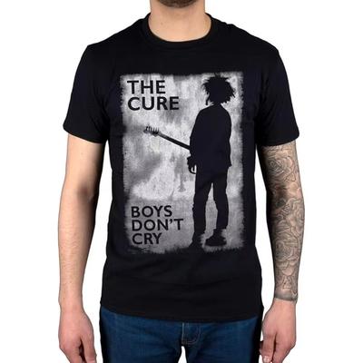 The Cure Rock Therapy Band Boys Dont Cry דוגמה חולצת טי שירט לגברים וינטג' חולצת טי רוק היפ הופ חולצות עליונות בגדי כותנה אוברסייז