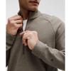 Lululemon Textured Double Knit Cotton Half Zip Heathered Rover Black