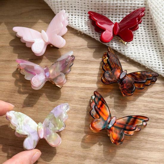 baizihuahu Side Bang Hair Clip, Three-Dimensional Butterfly Decor Hairpin, Acetate Plate Accessories for Secure Bangs And Half-Tied